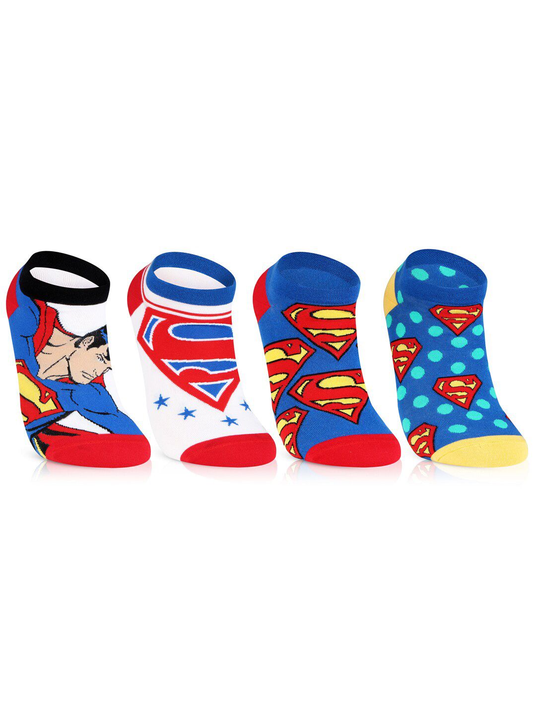 Bonjour Pack of 4 Assorted Cotton Ankle-Length Socks