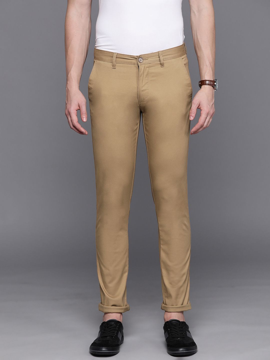 Louis Philippe Jeans Regular Fit Men Beige Trousers - Buy Louis Philippe  Jeans Regular Fit Men Beige Trousers Online at Best Prices in India