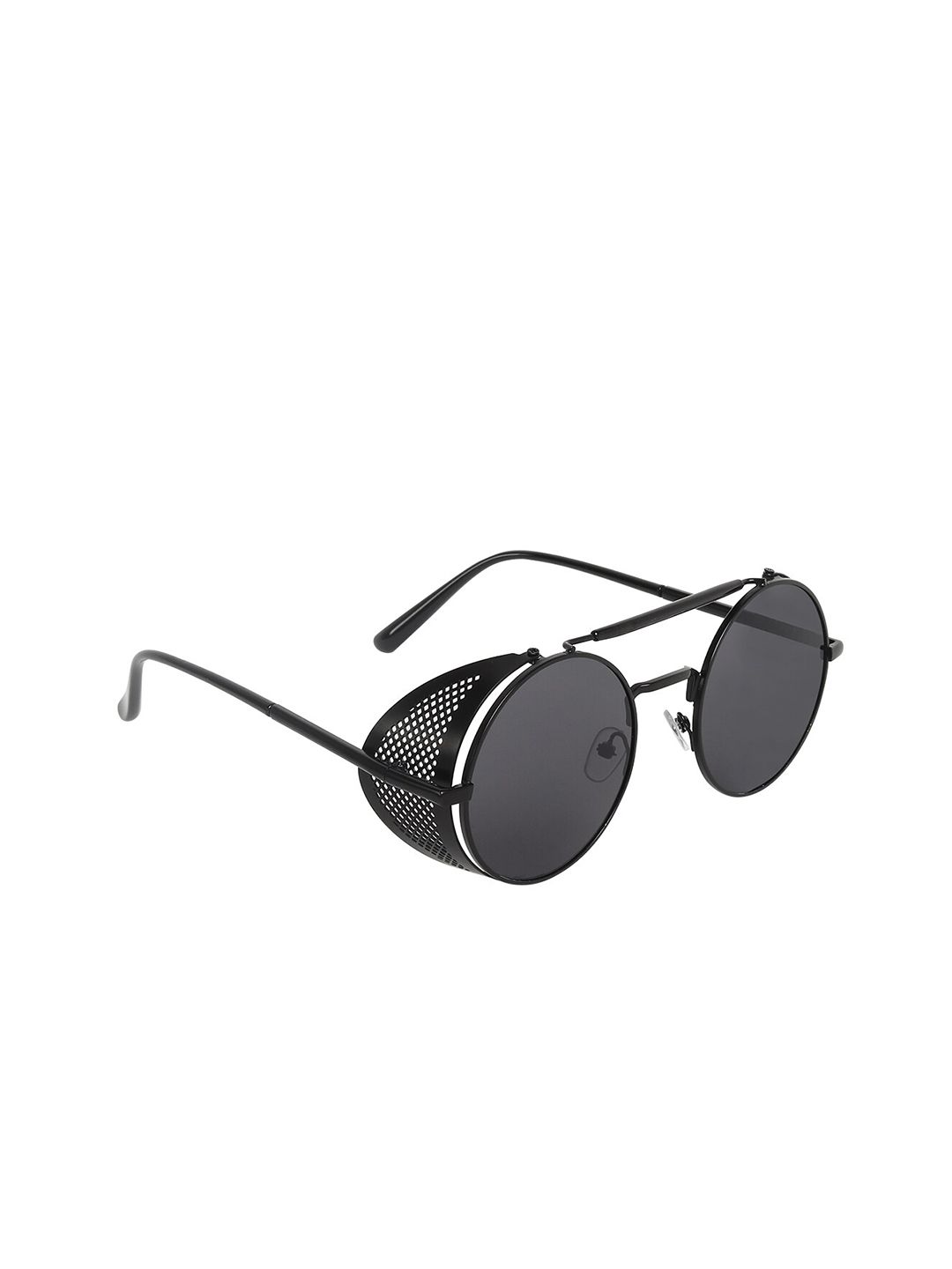 GARTH Unisex Black Lens & Round Sunglasses with UV Protected Lens GRT_RND_JALI_BLK