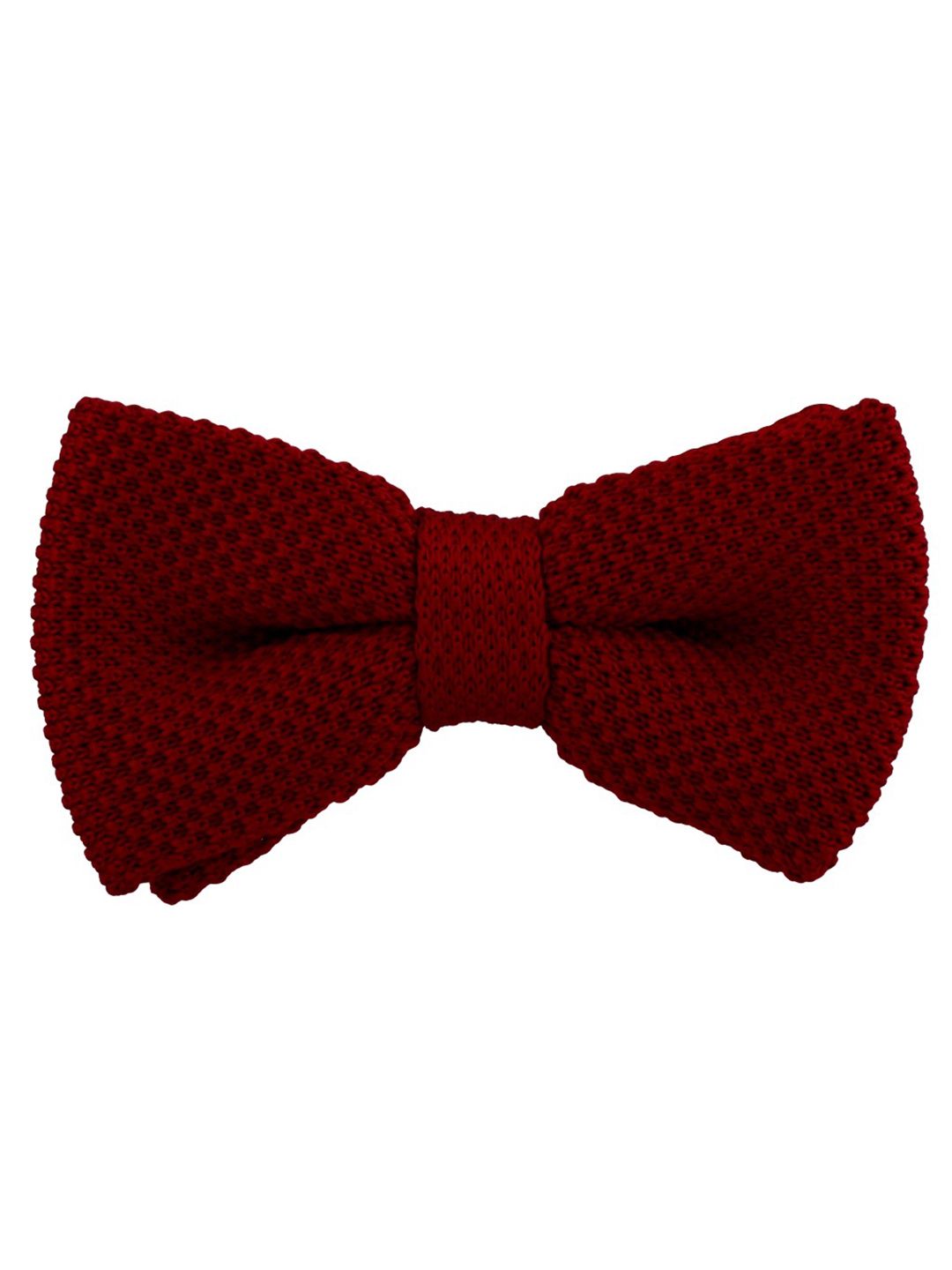 The Tie Hub Men Maroon Woven Design Bow Tie