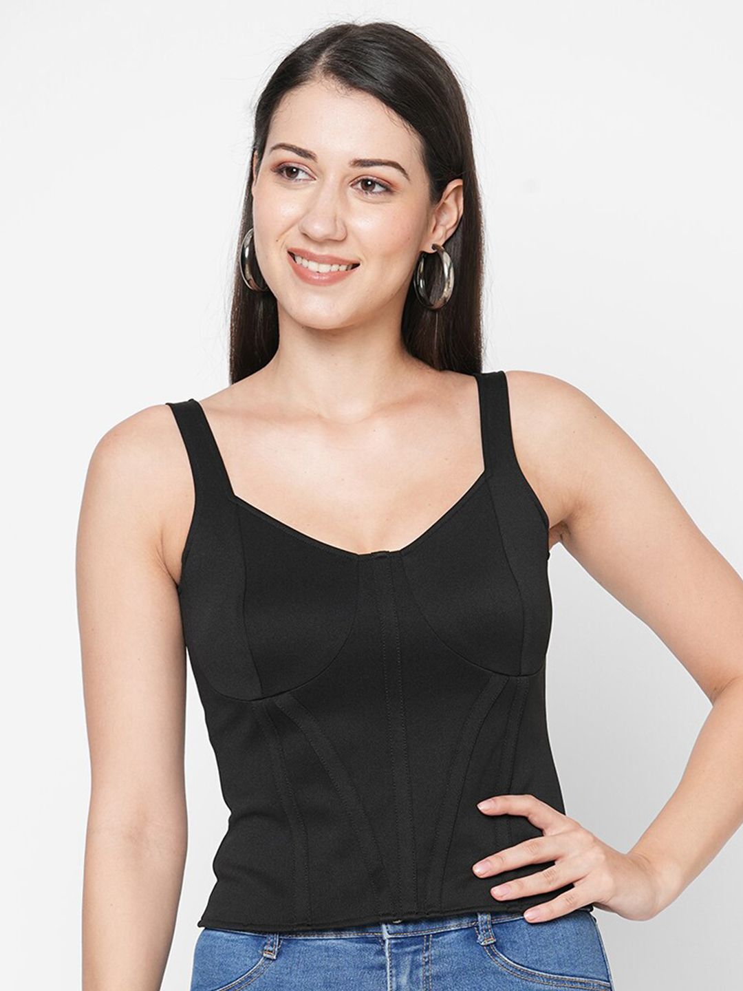 MISH Black Crop Top Price in India