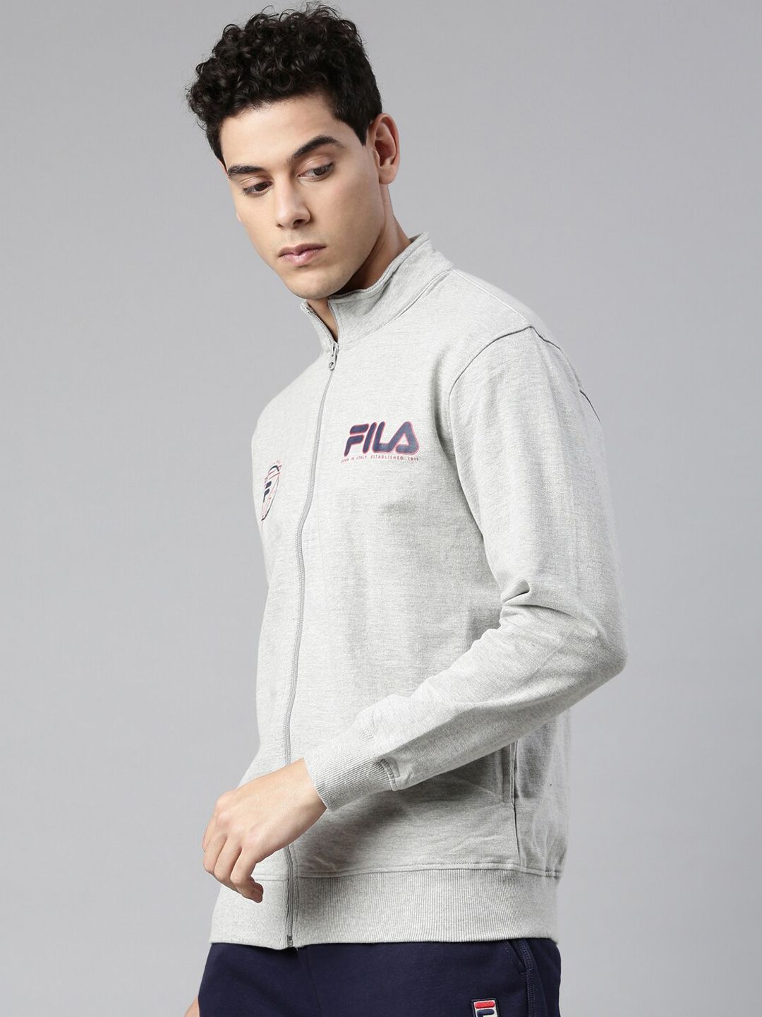 Buy FILA Men Grey Solid Faiz Sporty Jacket - Jackets for Men