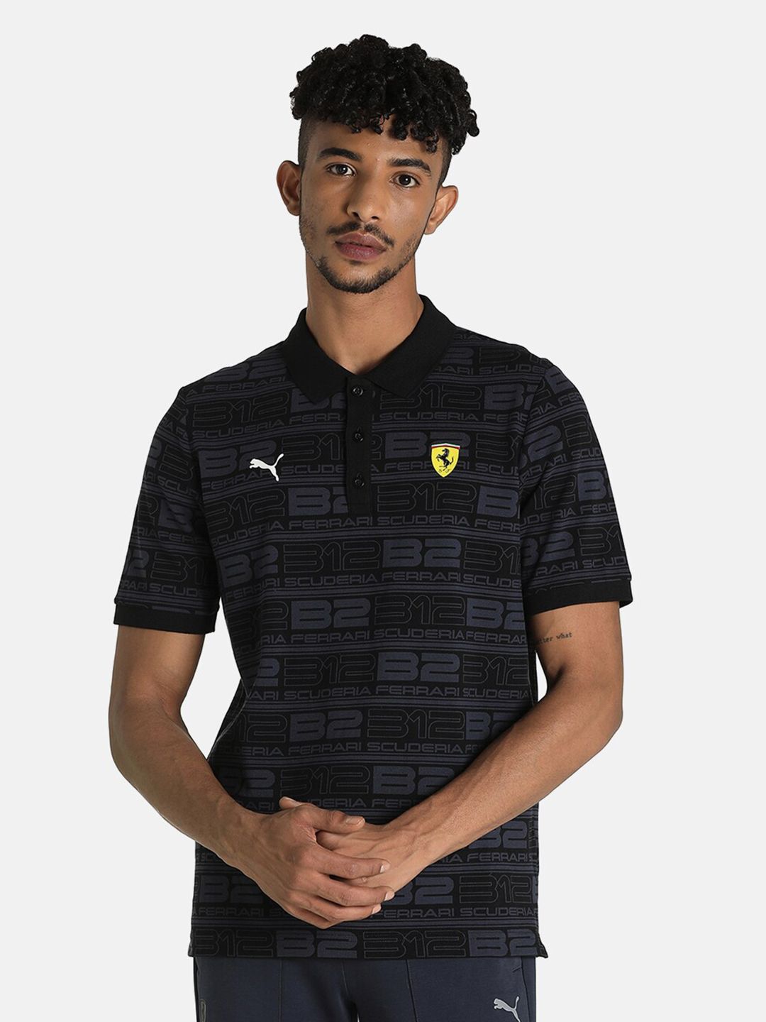 PUMA Ferrari Polo Shirt in Black for Men