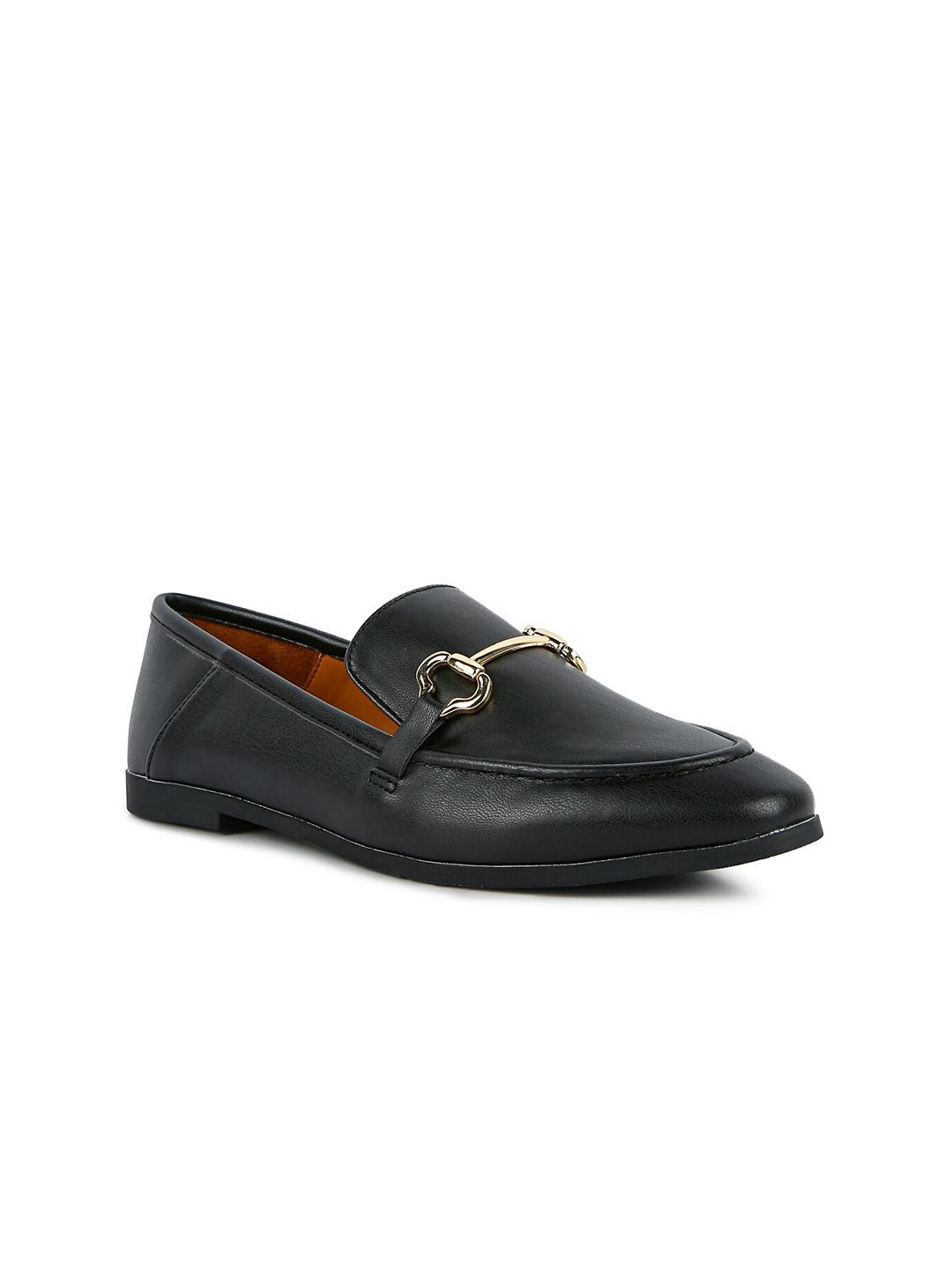 London Rag Women Black PU Loafers Price in India