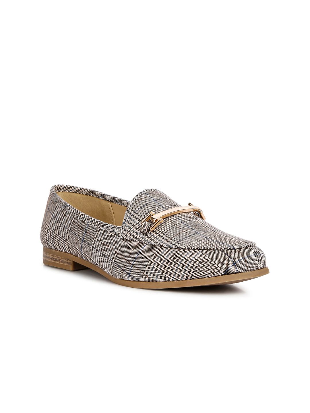 London Rag Women Grey Woven Design Loafers Price in India