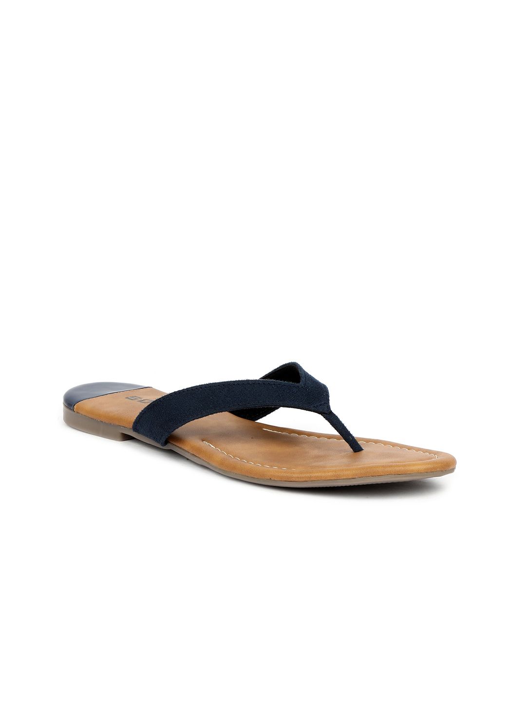 SOLES Women Blue T-Strap Flats Price in India