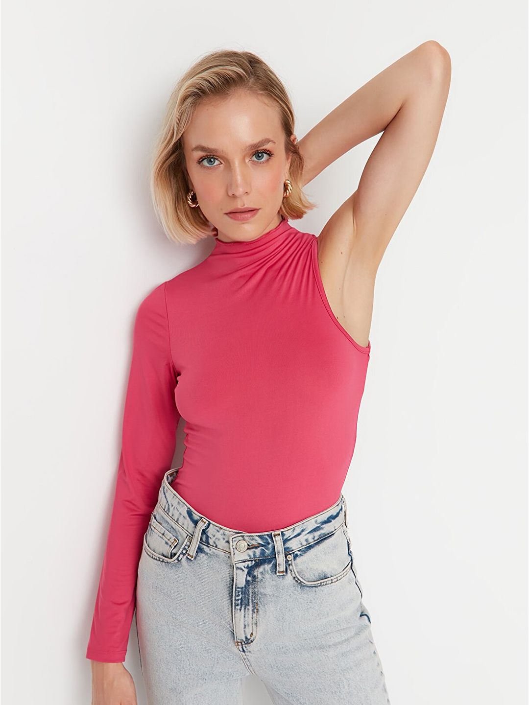 Trendyol Women Fuchsia Solid Top Price in India