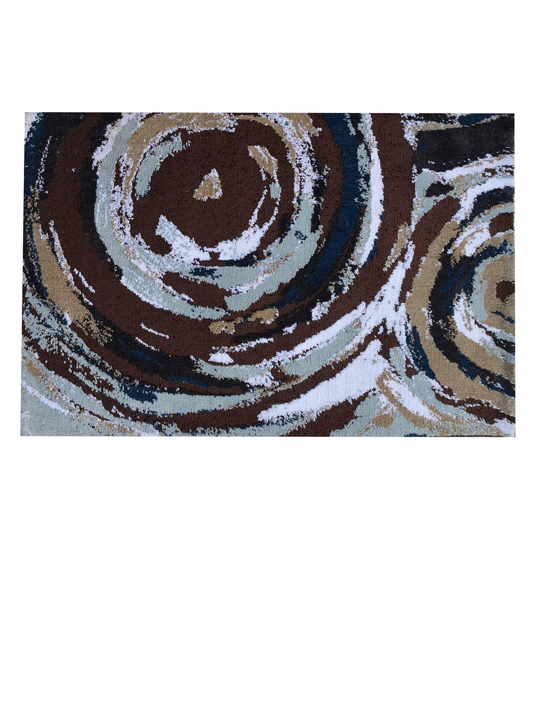 PRESTO PRESTO Brown & Blue Abstract Polyester Carpet