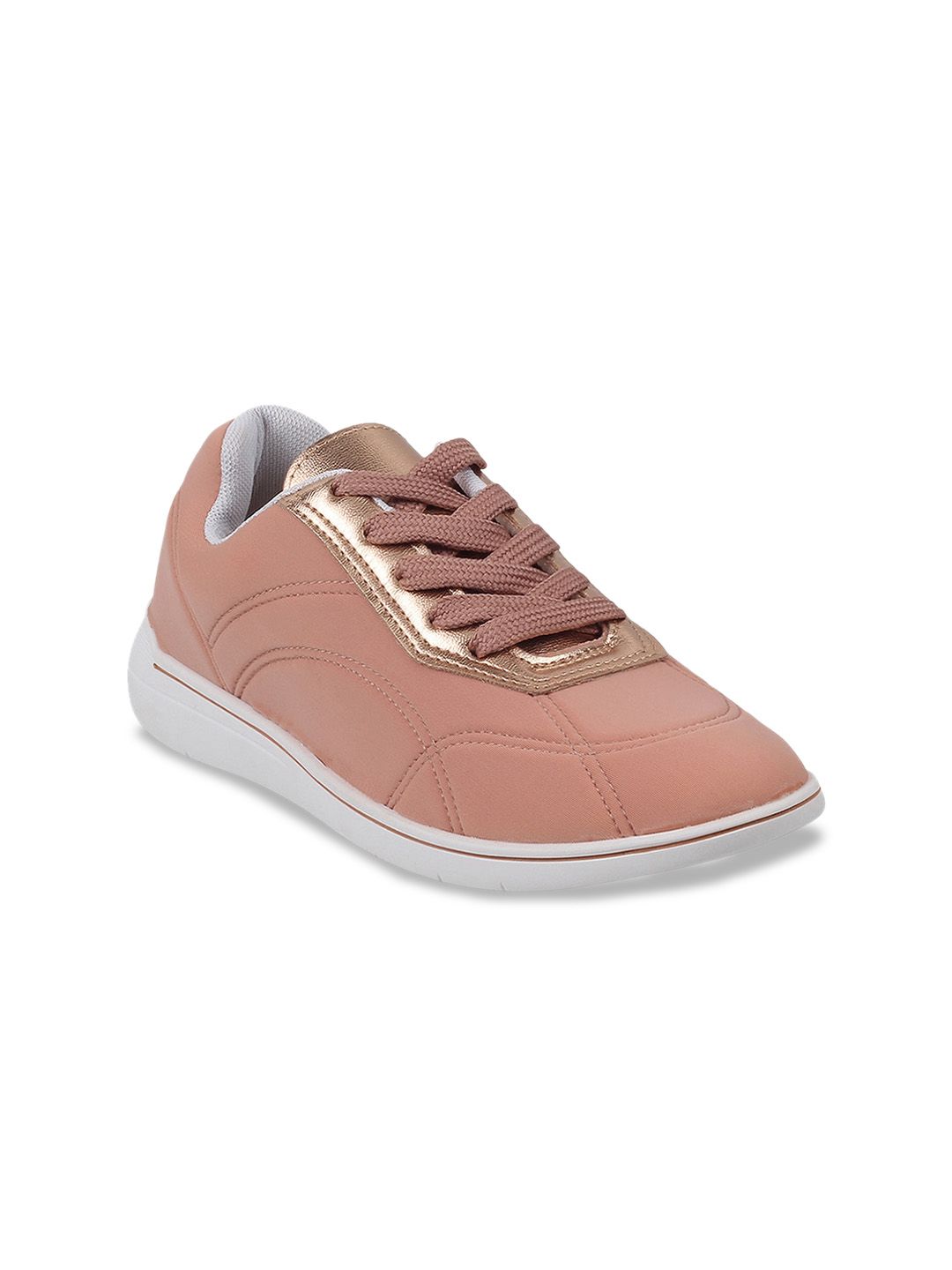 Mochi Women Peach-Coloured Sneakers Price in India