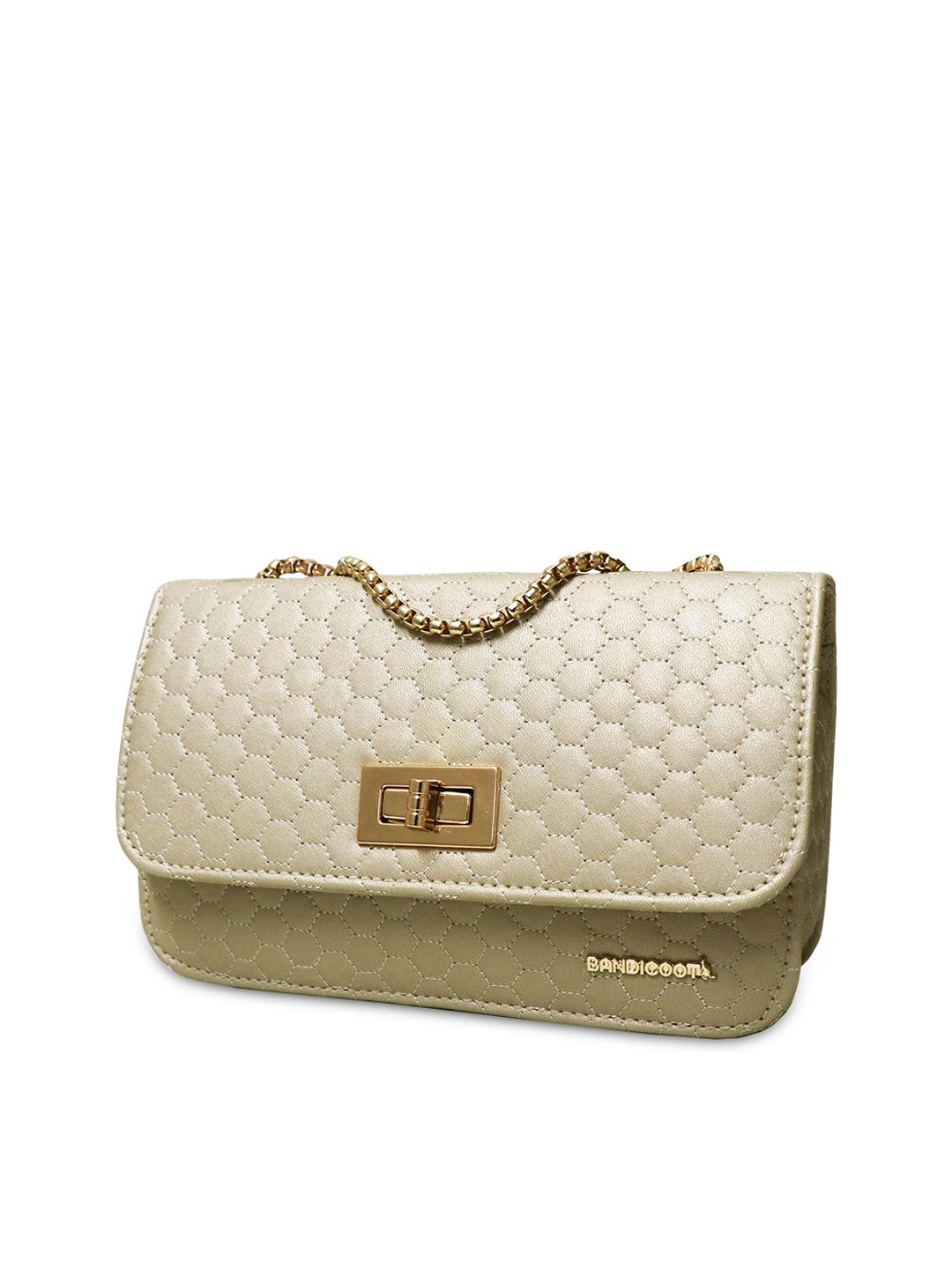Buy BANDICOOT Set OF 2 Gold-Toned Textured PU Structured Sling Bag