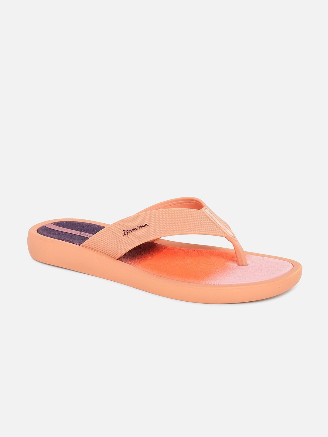 iPanema Women Orange & Peach-Coloured Printed Thong Flip-Flops