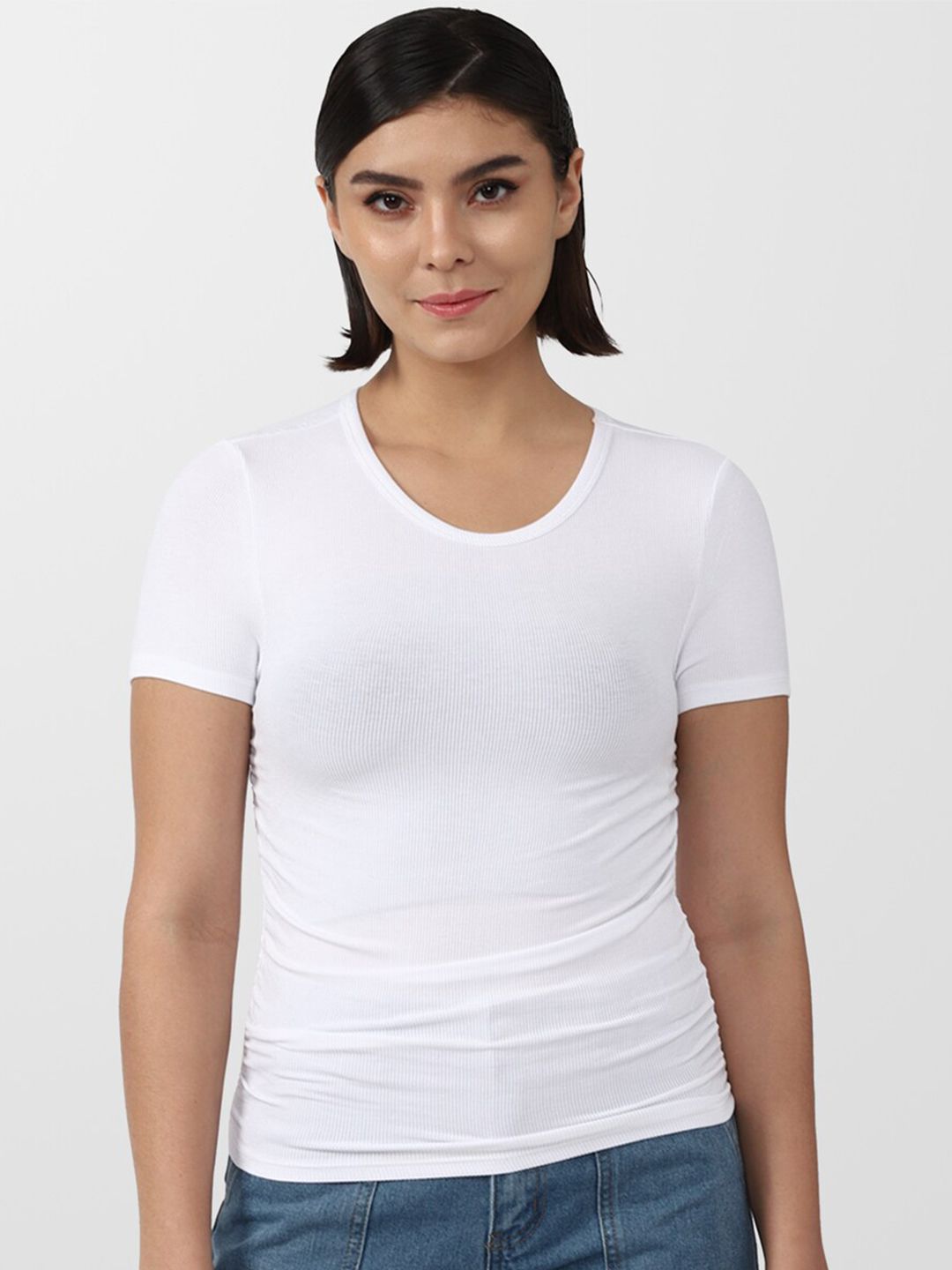 FOREVER 21 Women White Solid Top Price in India