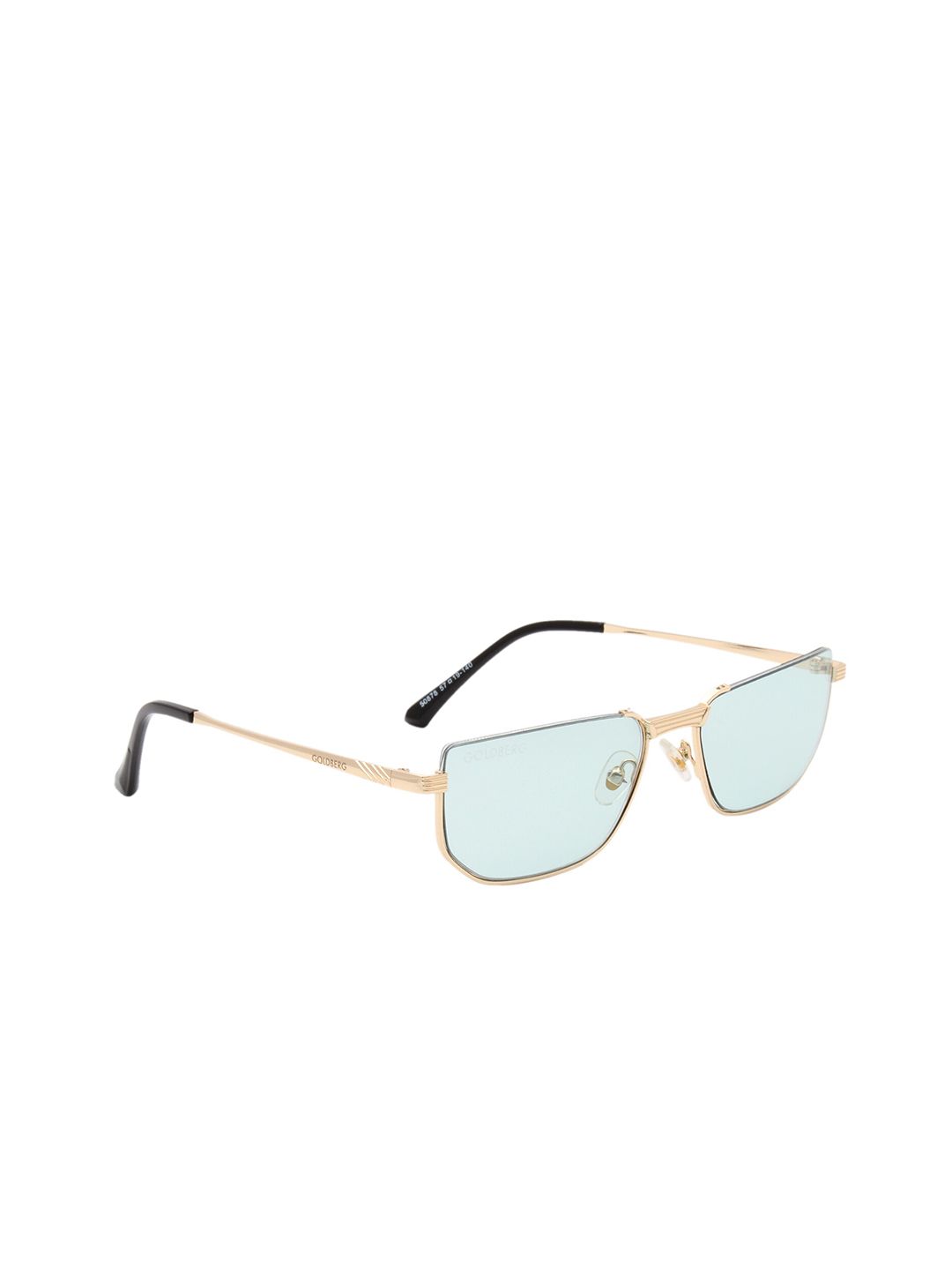 Gold Berg Blue & Gold-Toned Rectangle Sunglasses with UV Protected Lens GB-50878_GLD-BLU