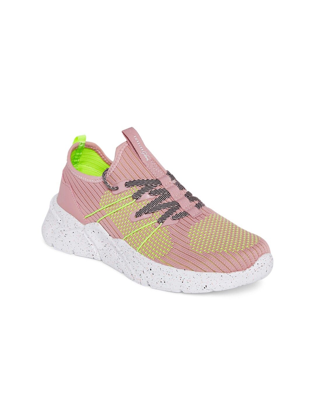 Forever Glam by Pantaloons Women Pink & Green Flyknit Walking Non-Marking Shoes Price in India