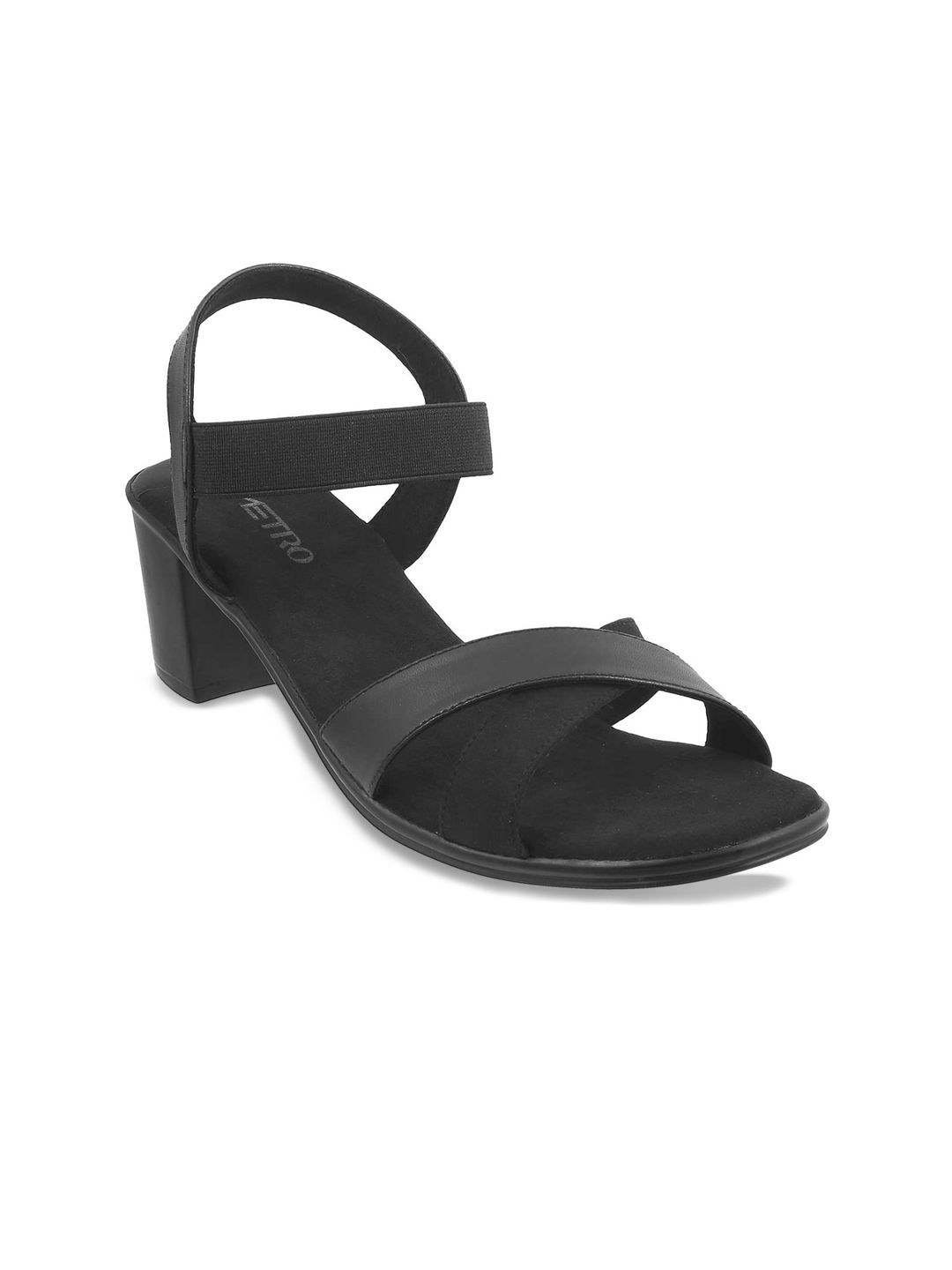 Metro Women Black Solid Block Heels Price in India