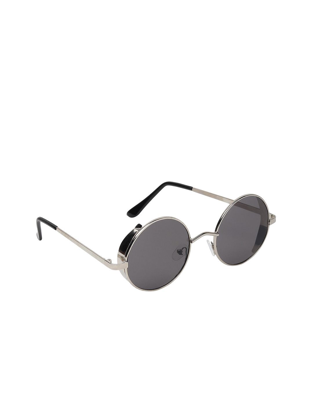 GARTH Unisex Grey Lens & Gunmetal-Toned Round Sunglasses With UV Protected Lens