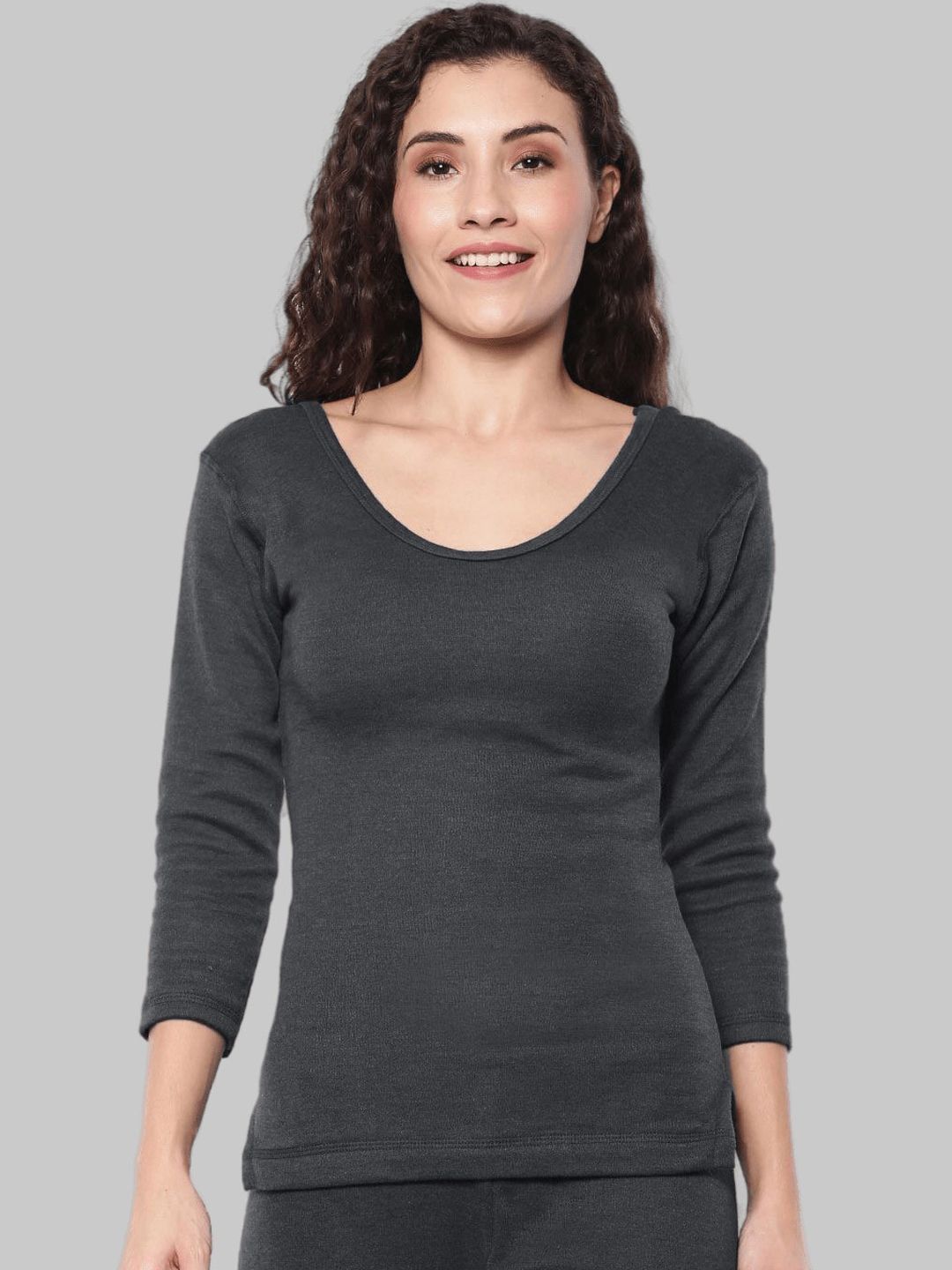 Dollar Women Black Round Neck Thermal Top Price in India