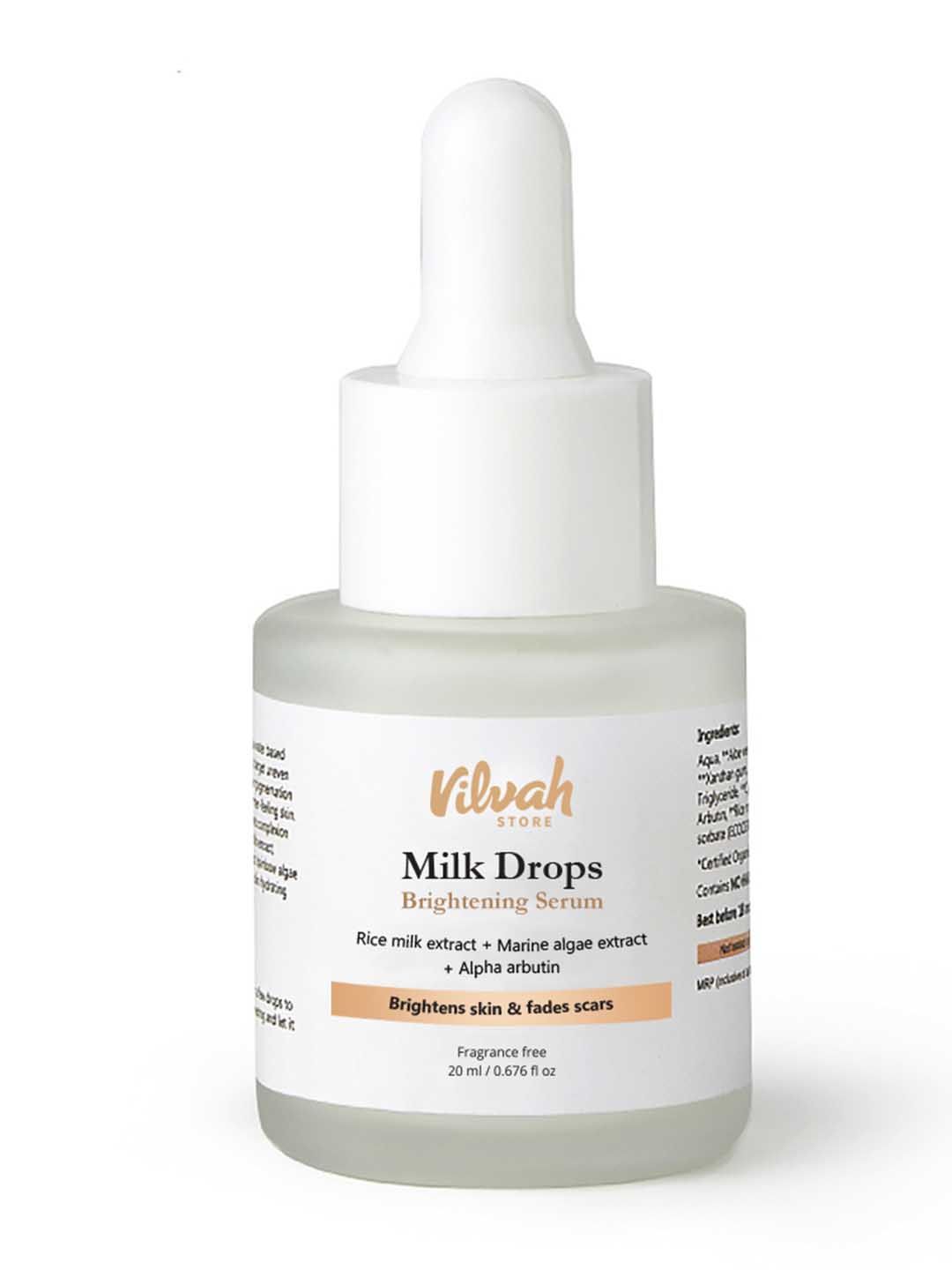 Vilvah Store Milk Drops Brightening Serum For Dark Spots and Pigmentation - 20ml