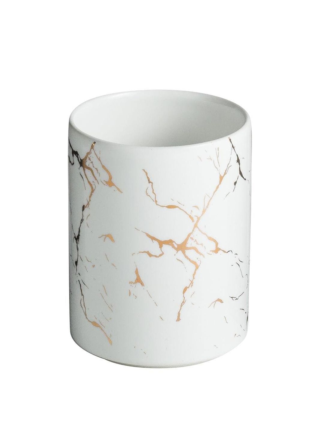 FabSeasons White Marble Design Printed Toothbrush Holder