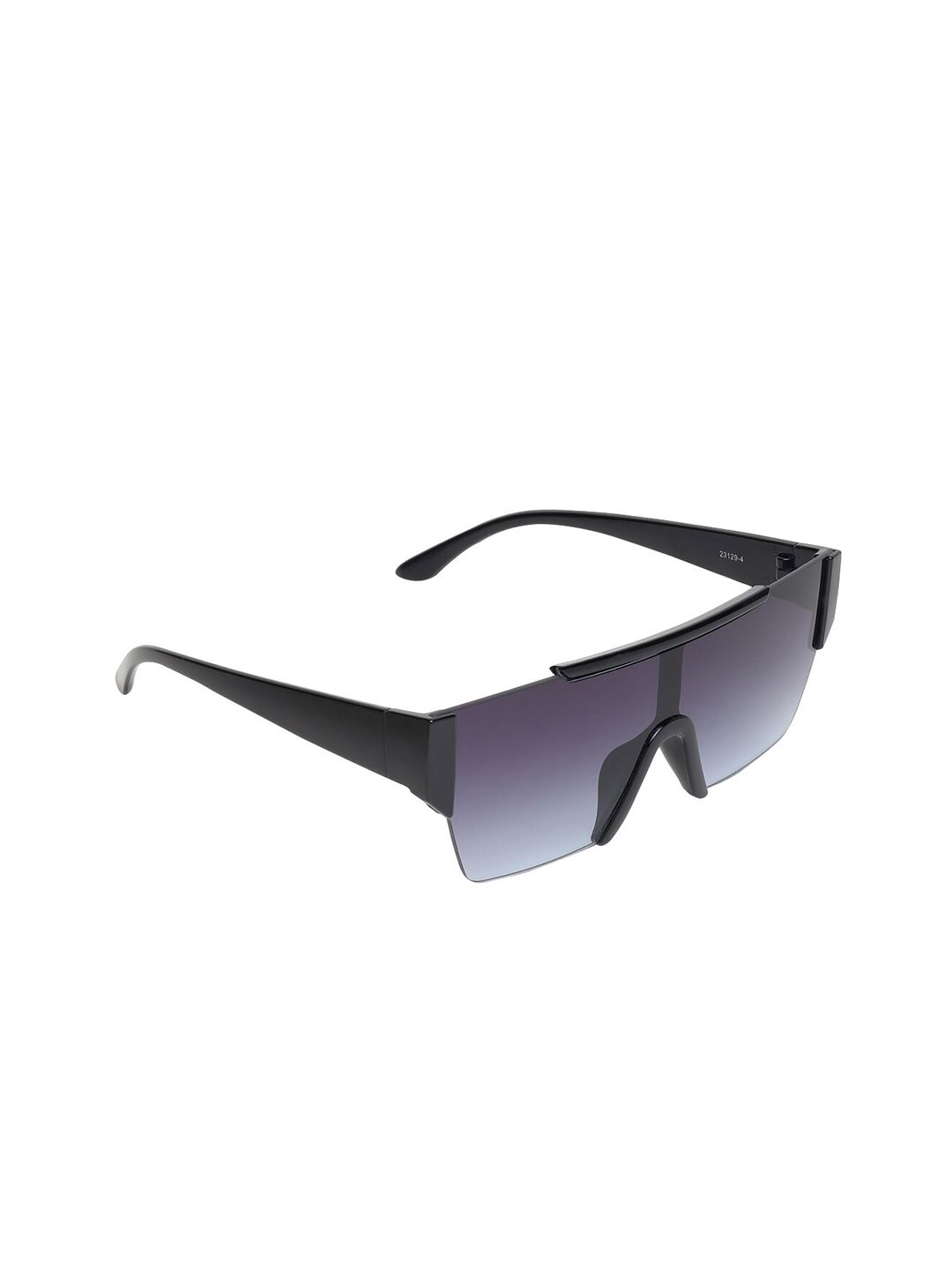 GARTH Unisex Grey Lens & Black Oversized Sunglasses with UV Protected Lens