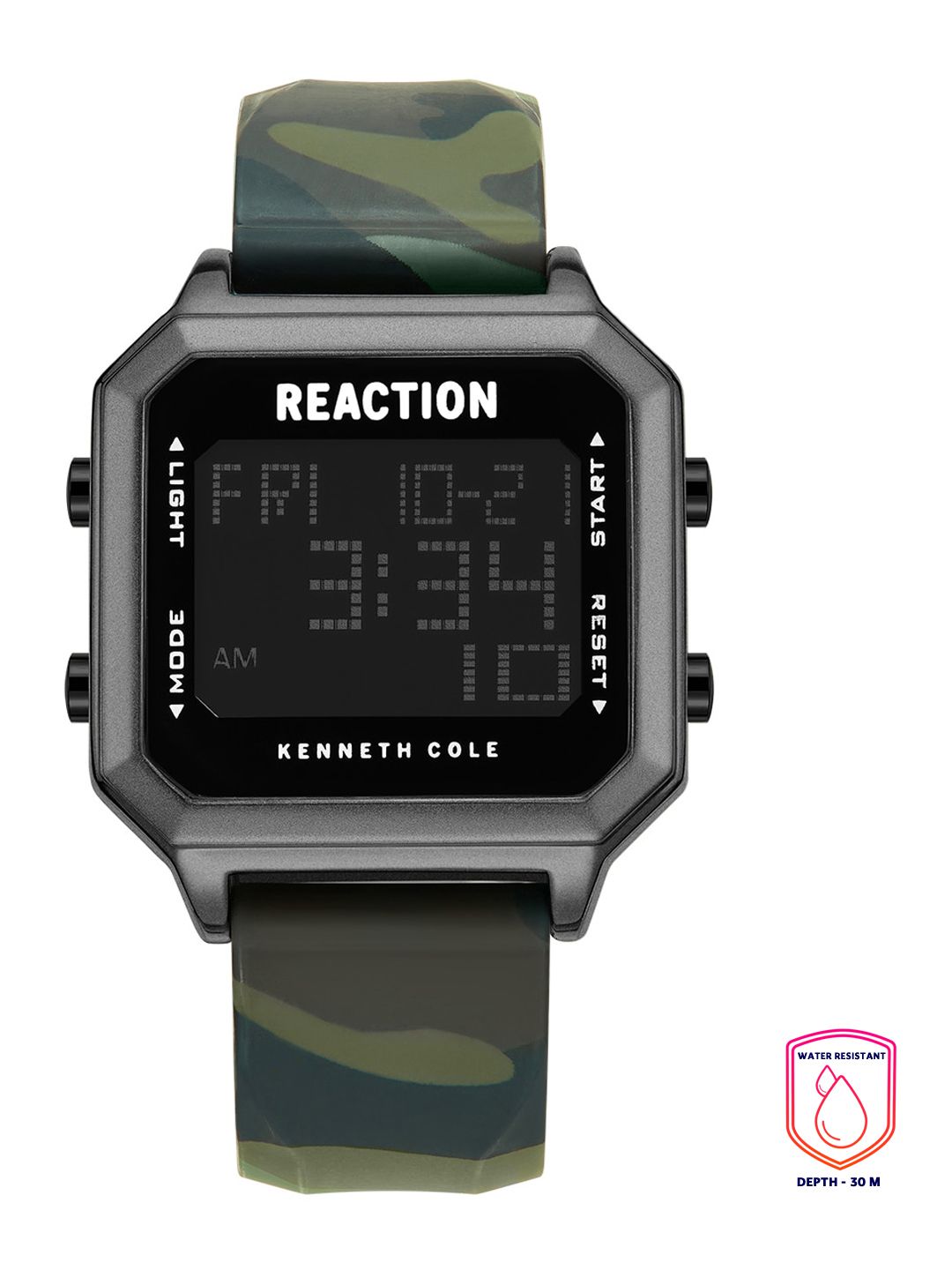 REACTION KENNETH COLE REACTION KENNETH COLE Unisex Black Dial & Green Straps Digital Watch KRWGP9007803
