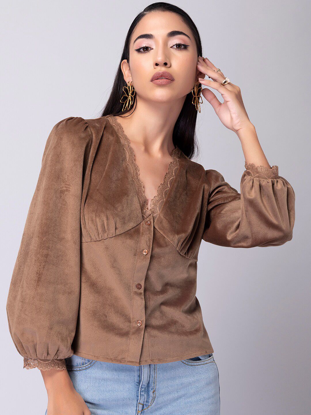 FabAlley Women Brown Top Price in India