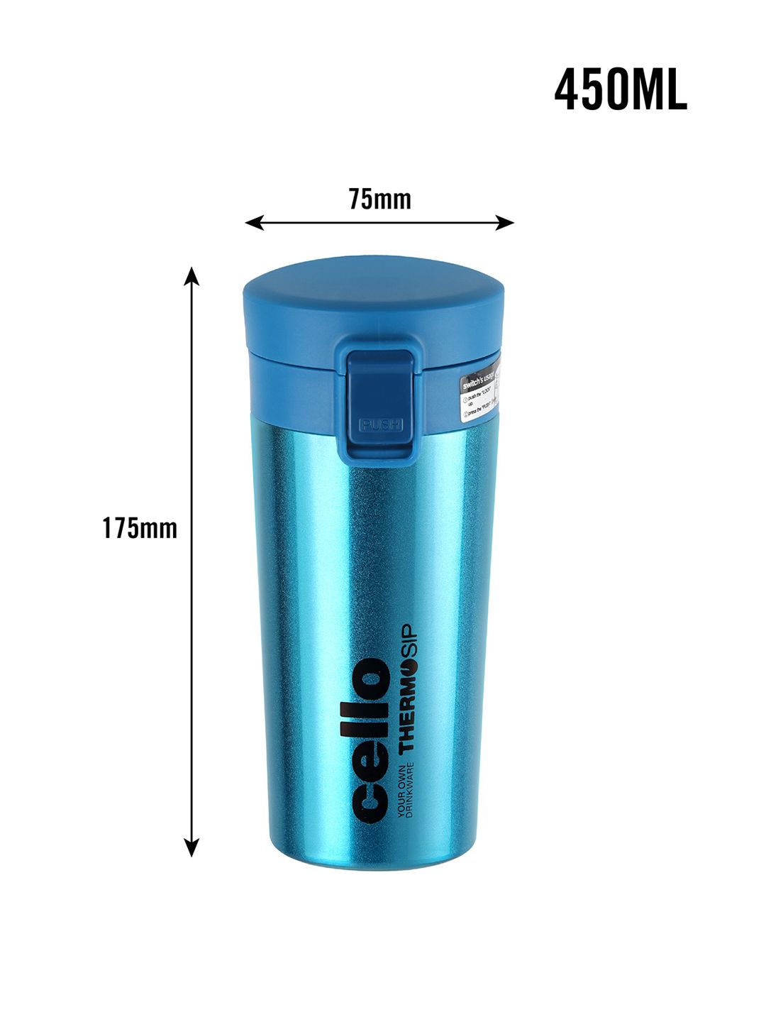 Buy Cello Monty Blue Double-Walled Insulated Thermo Sip Travel