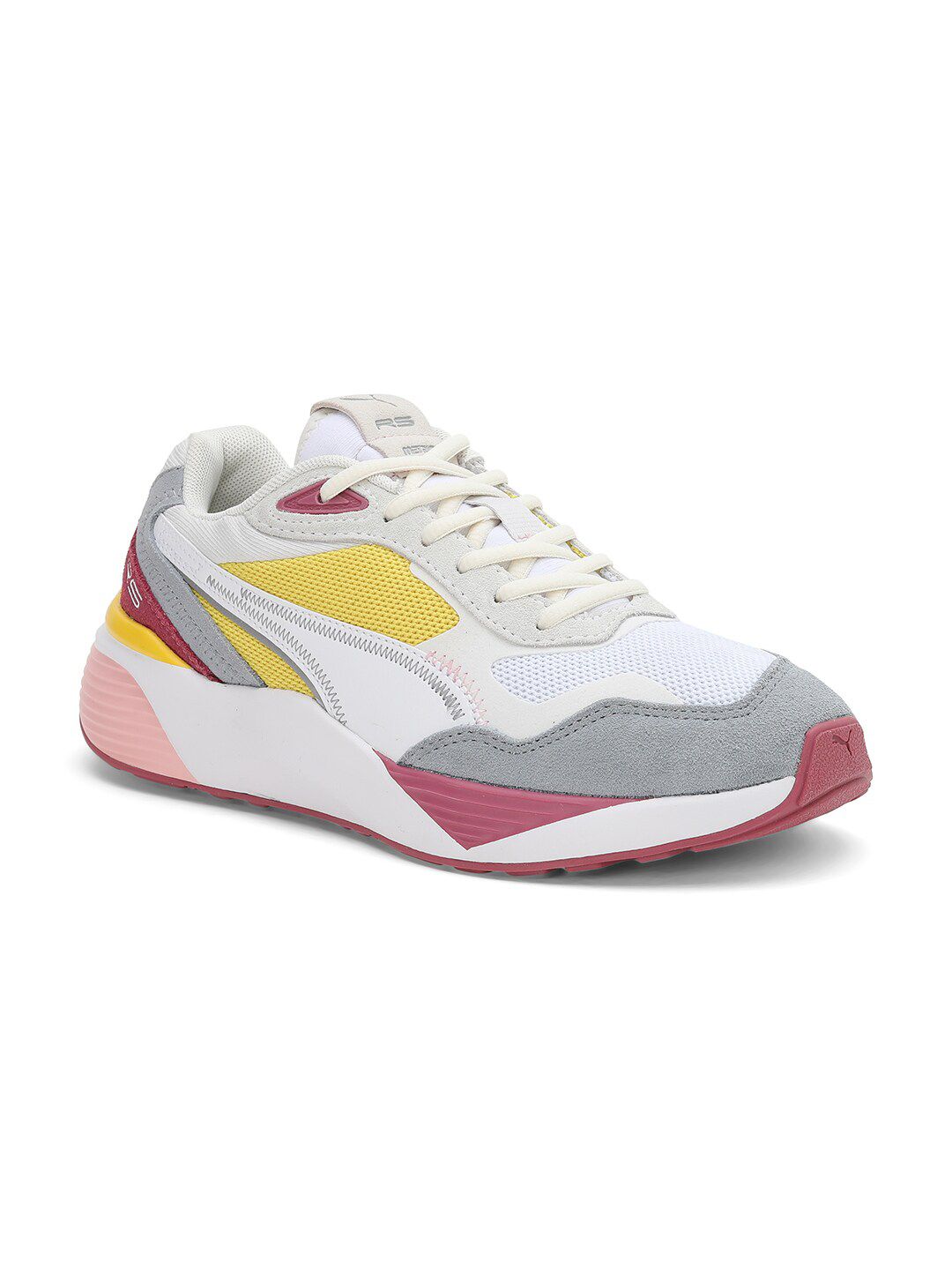 Puma Men White & Yellow Colourblocked Casual RS-Metric Sneakers Price in India