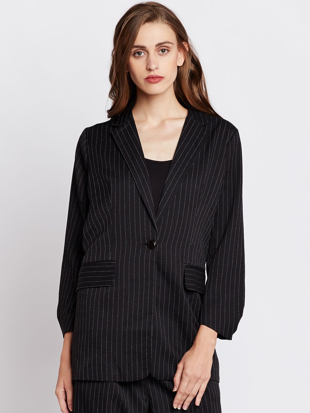 COVER STORY Women Striped Semiformal Blazer