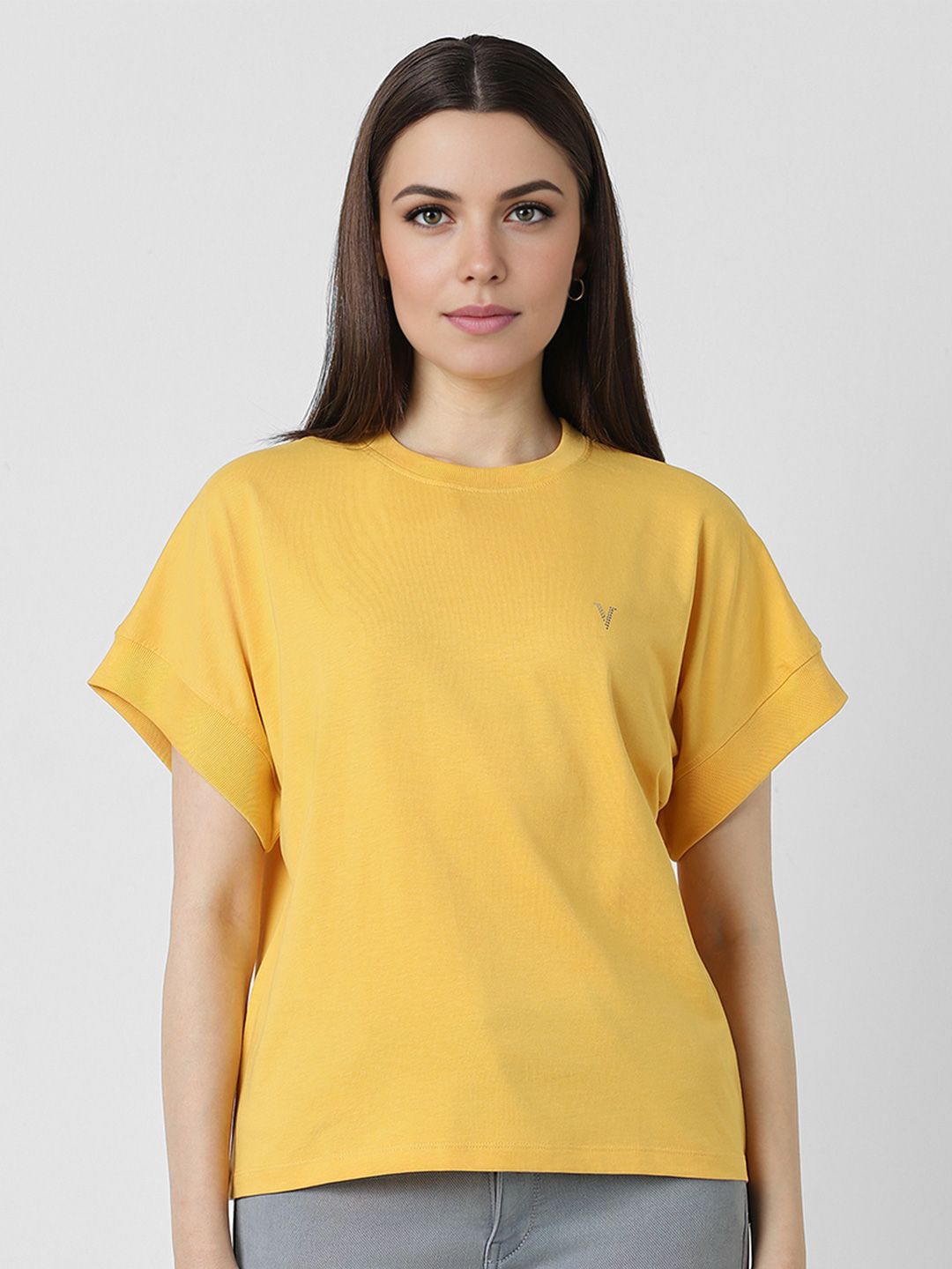 Van Heusen Woman Round Neck Extended Sleeves T-shirt