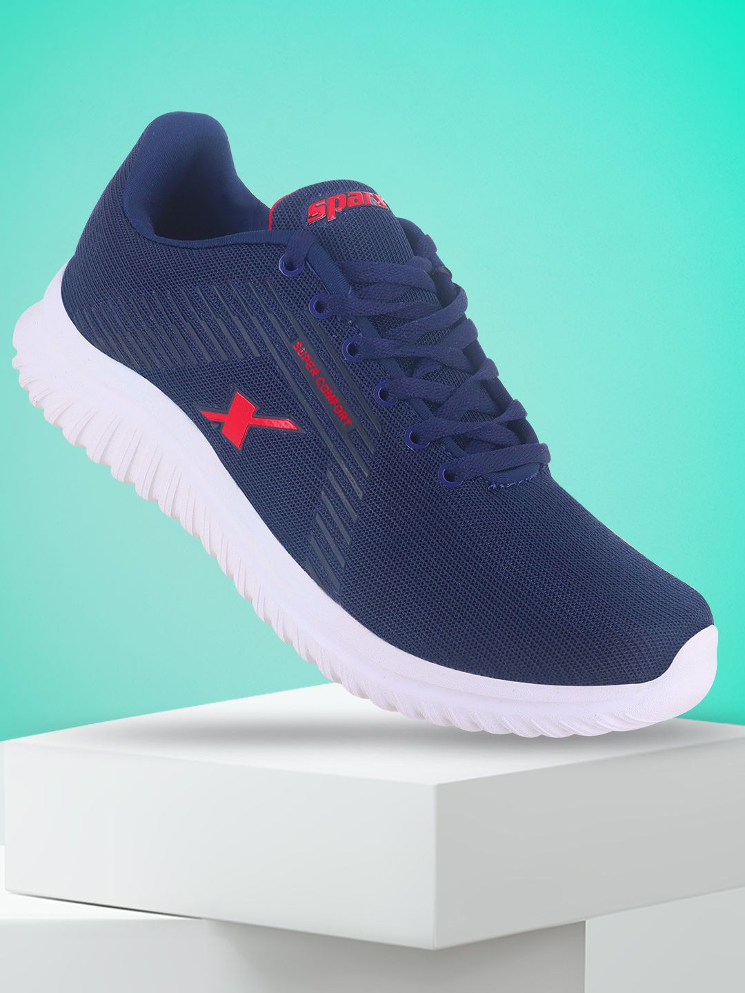 Sparx SM-778 Men Navy Blue Mesh Running Non-Marking Shoes