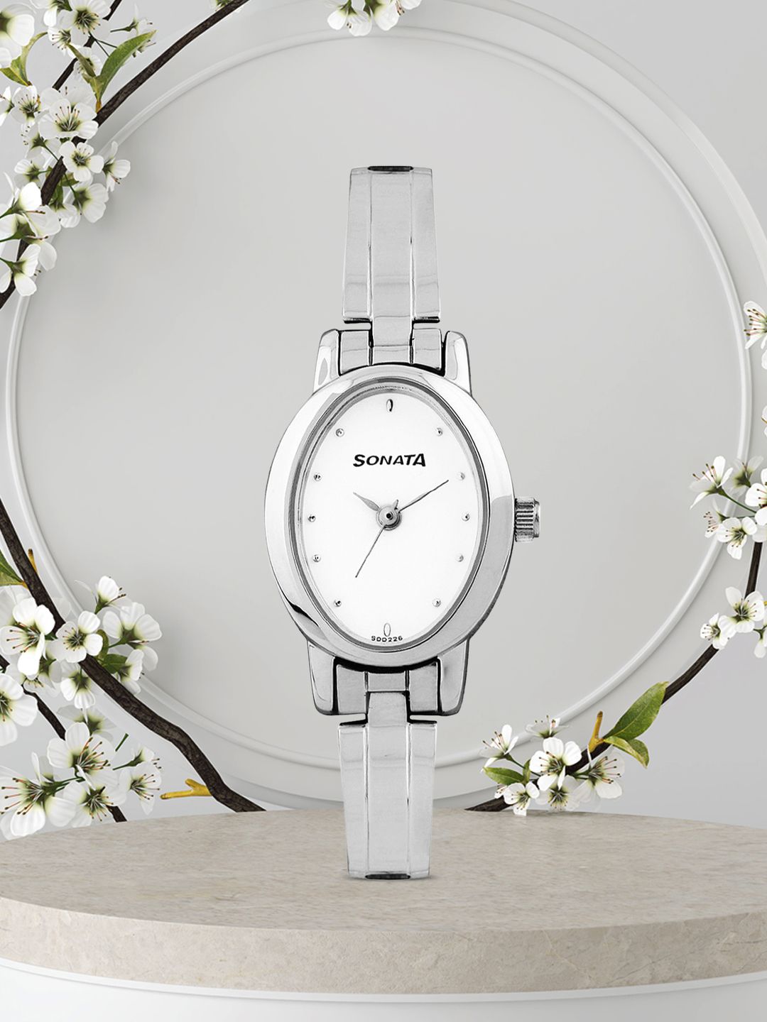 Sonata Women White Dial Watch 8100SM01 Price in India