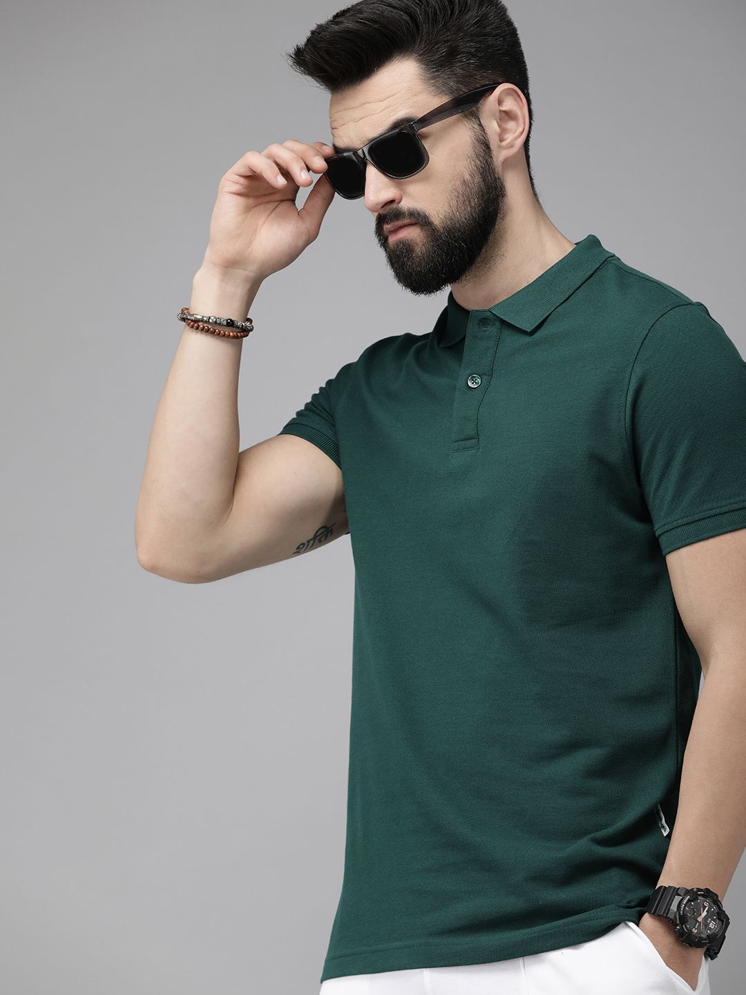 The Roadster Life Co. Men Cotton Polo Collar T-shirt