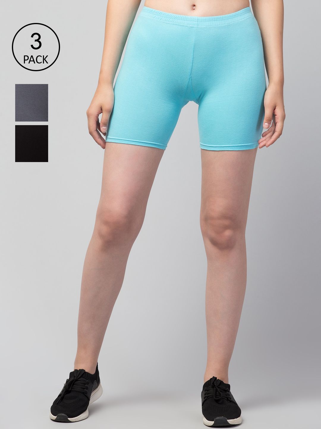 Apraa & Parma Women Turquoise Blue Slim Fit Cycling Shorts Price in India