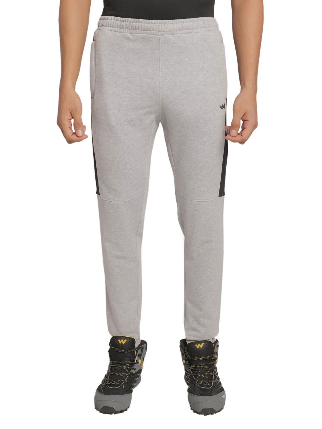 Wildcraft Men Grey Melange & Black Regular Fit Sports Track Pant