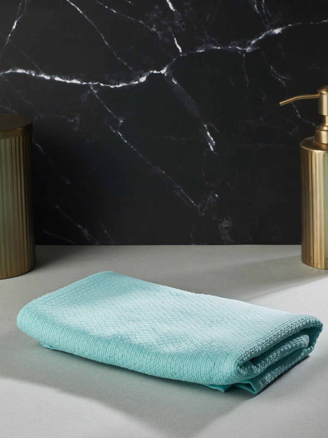 Fabindia Daimond Blue Solid Cotton 450GSM Super Soft Adult Regular Bath Towel-59x30In