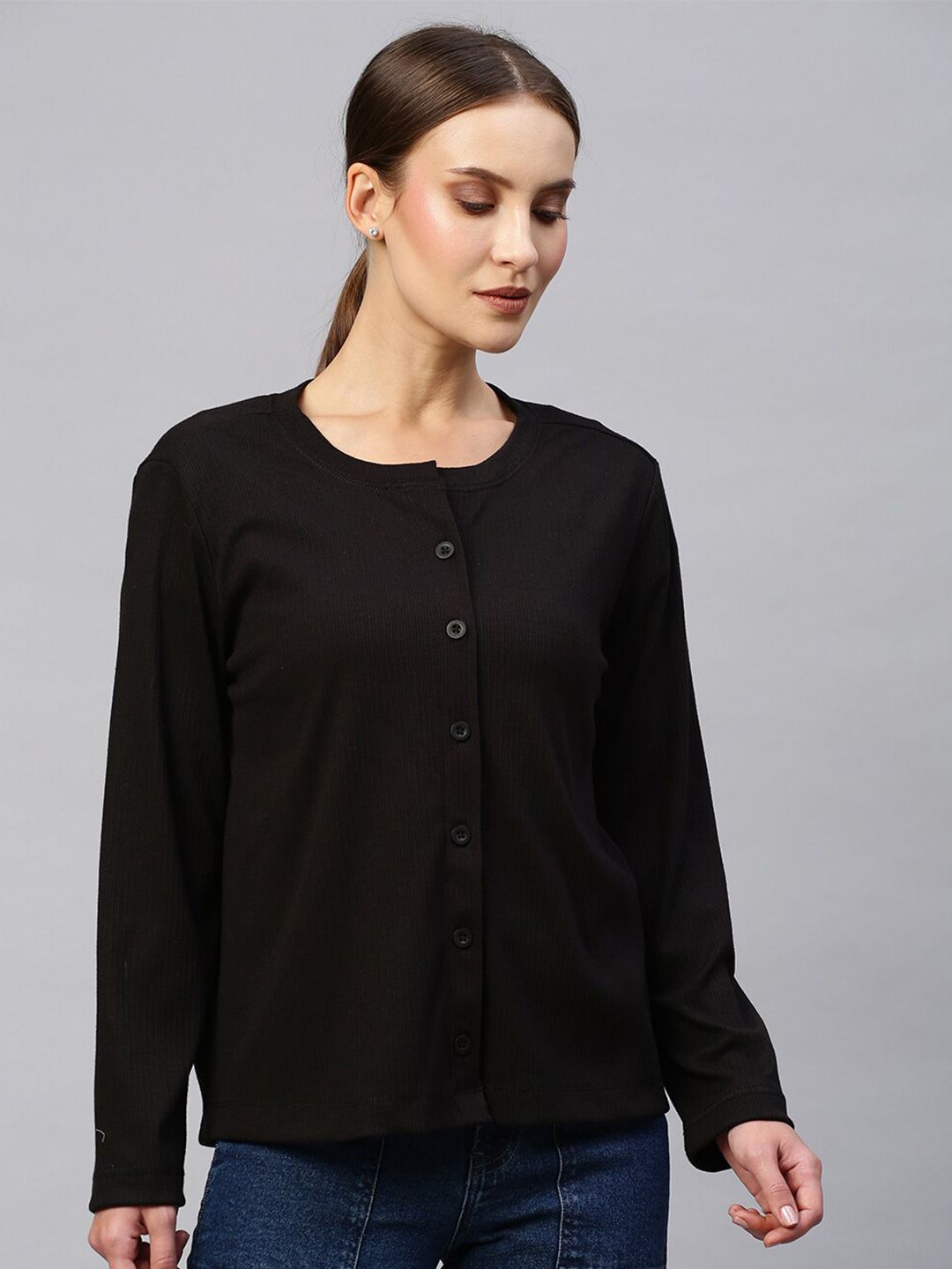 Chemistry Black Round Neck Top Price in India