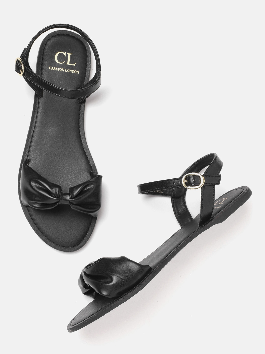 Carlton London Women Open Toe Flats with Bow Detail Price in India
