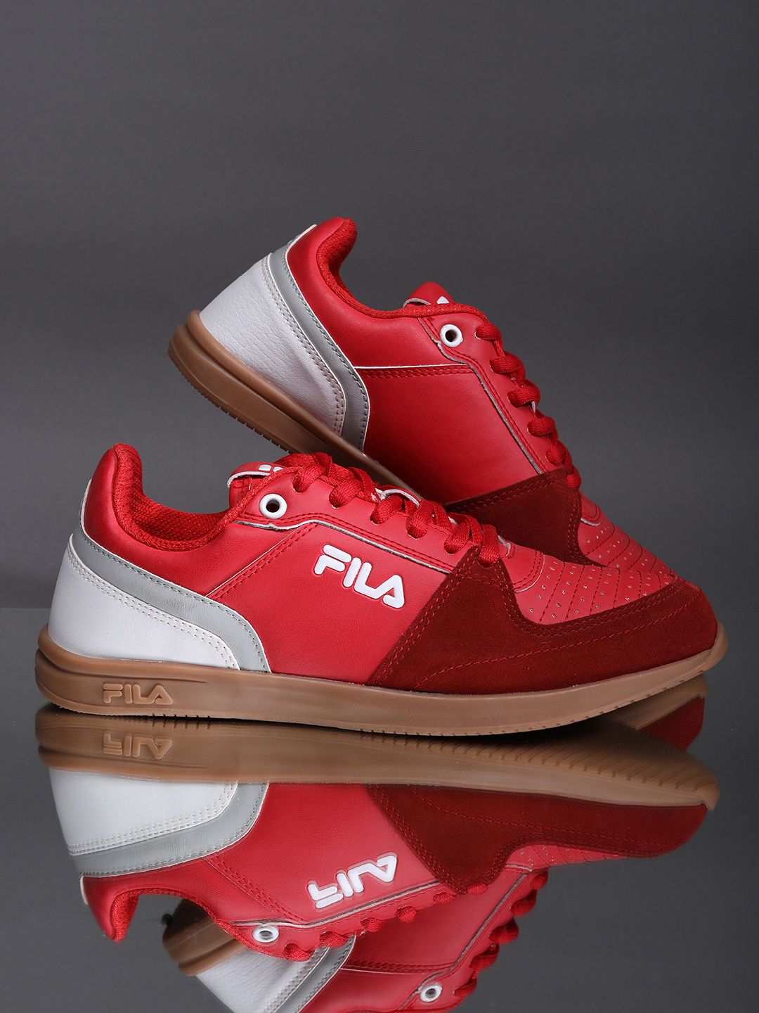 FILA Women Red Colourblocked Sneakers Price in India