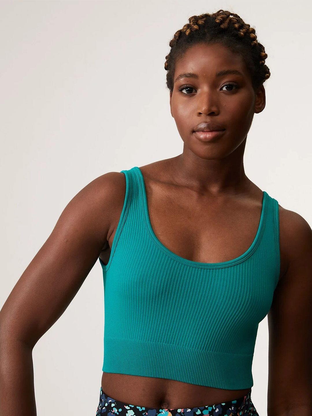 Marks & Spencer Women Green Solid Tank Top Price in India