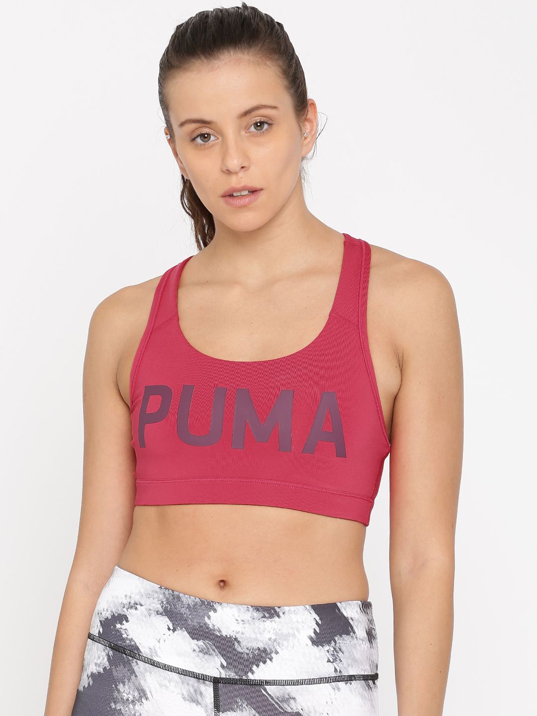 Puma Pink Printed Non-Wired Non-Padded PWRSHAPE Forever Sports Bra 51599109 Price in India
