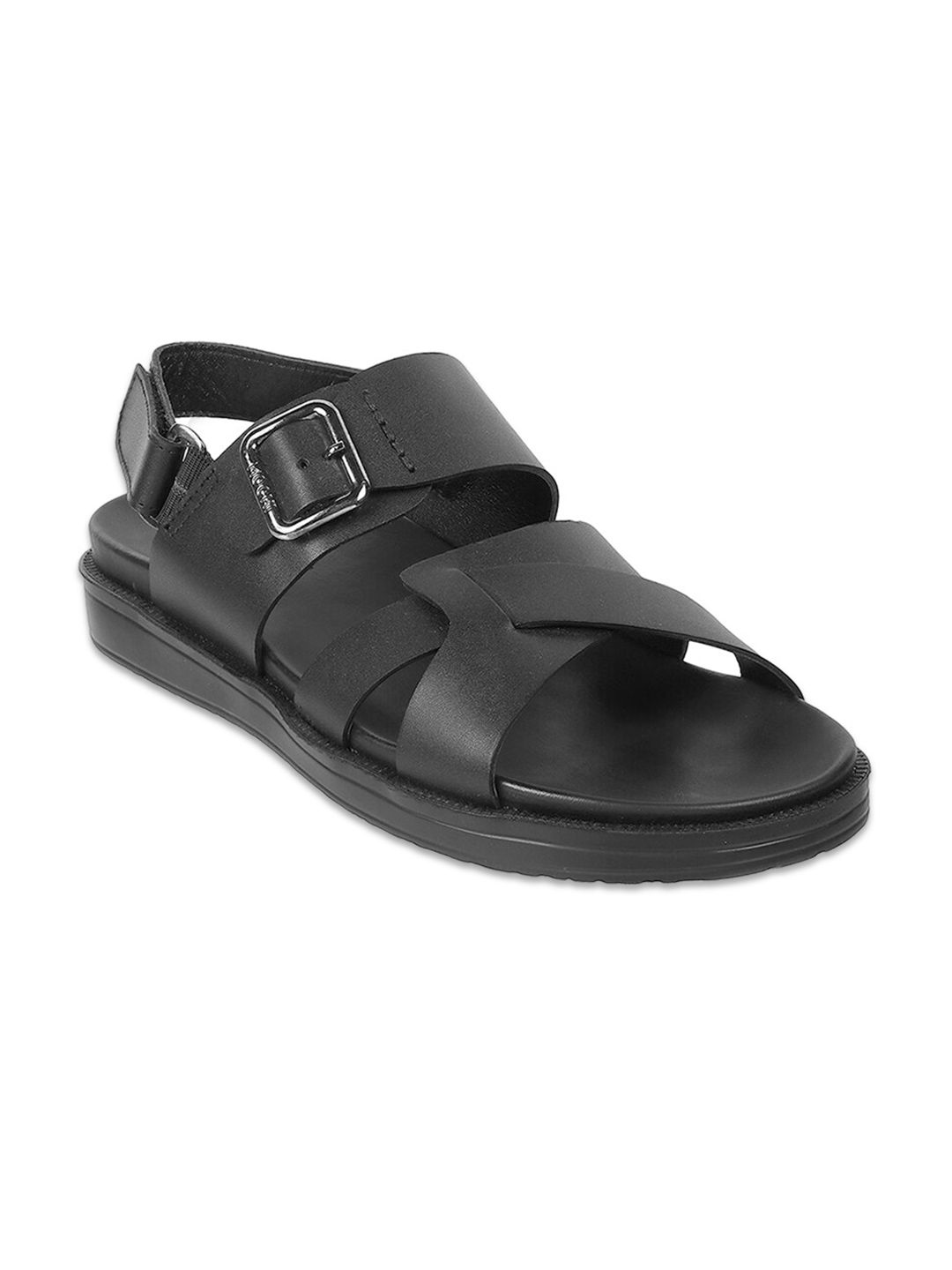 negiフォーム Buy Mochi Men Black Leather Comfort Sandals - Sandals for Men