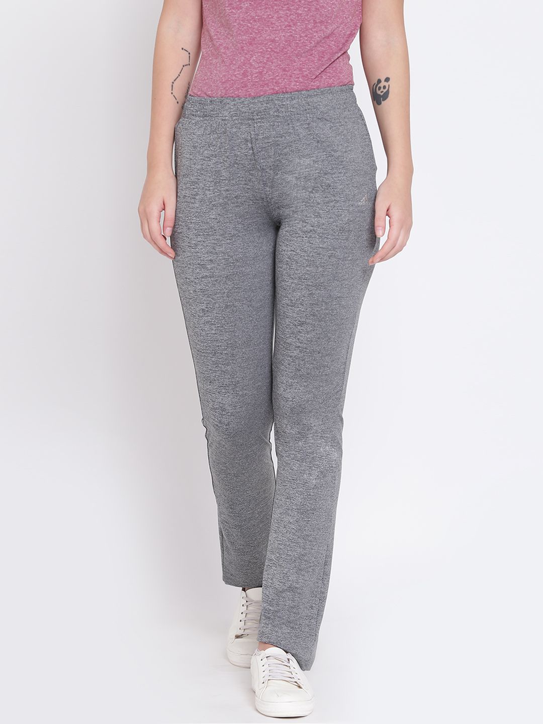 ADIDAS Grey Melange Workout Track Pants Price in India