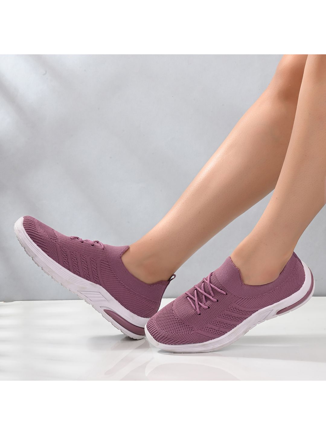 BIRDE Women Mauve Solid Non-Marking Walking Shoes Price in India