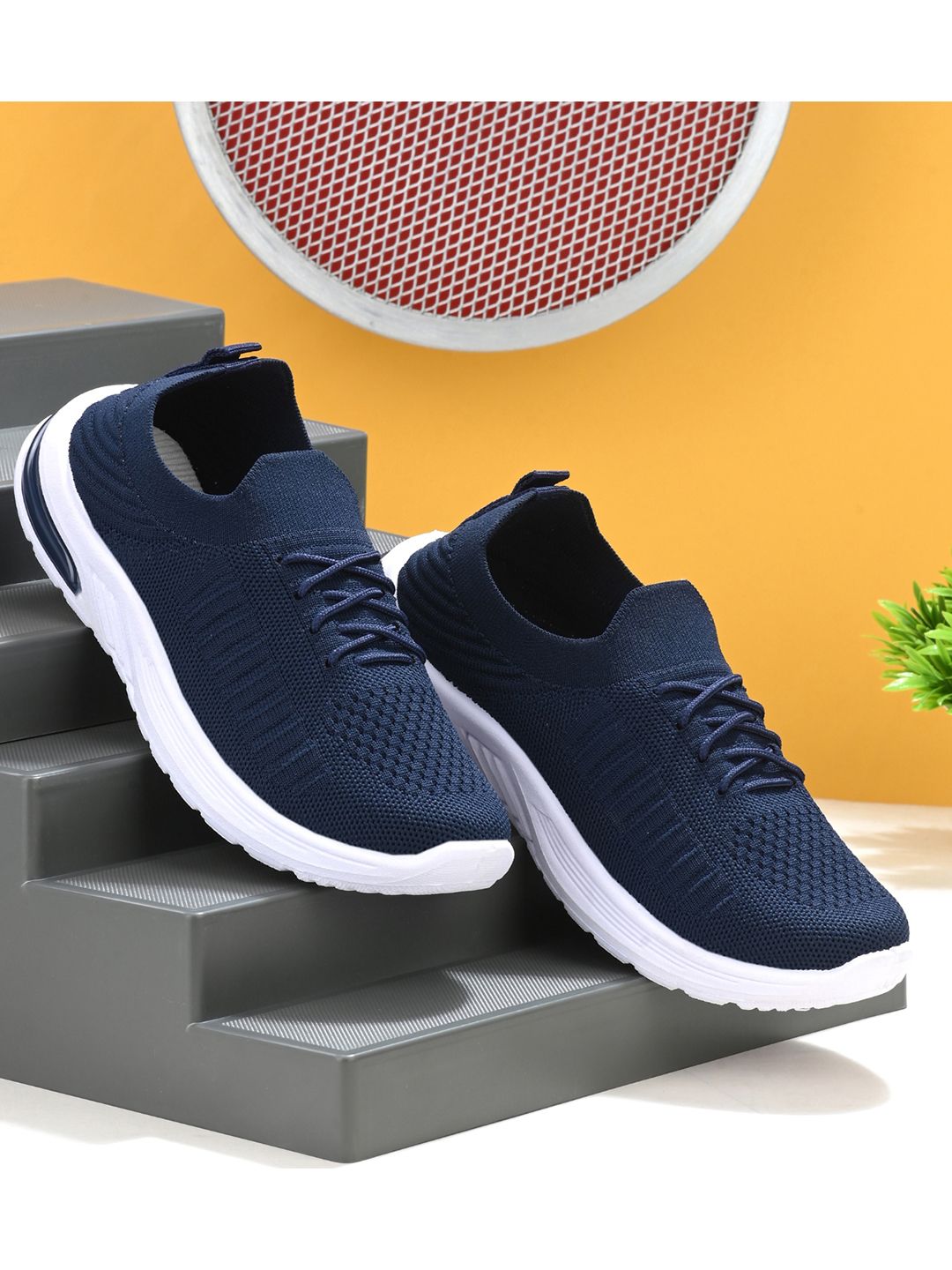 BIRDE Women Navy Blue Solid Mesh Non-Marking Walking Shoes Price in India