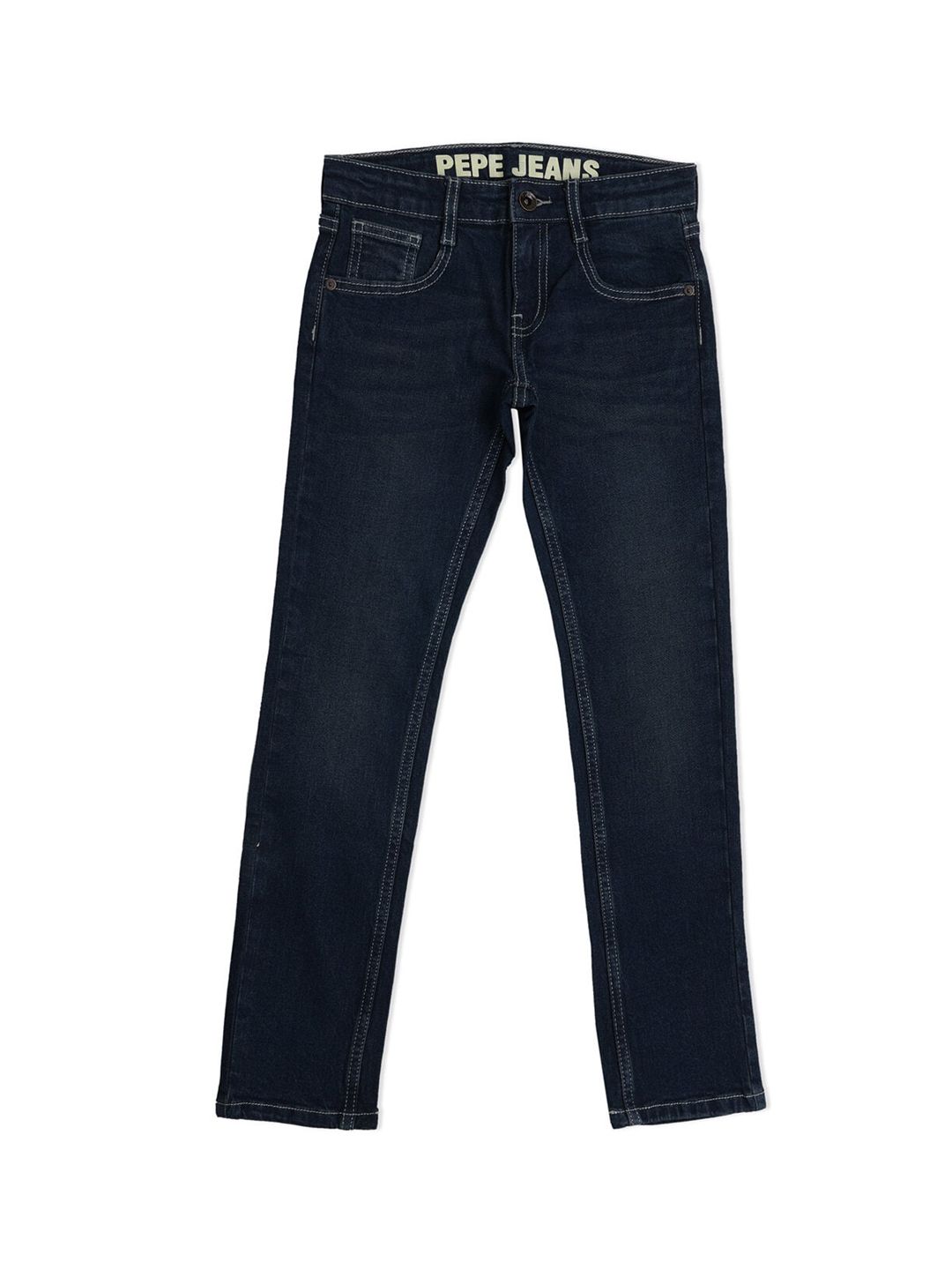 Pepe Jeans Boys Blue Slim Fit Mid-Rise Light Fade Stretchable Jeans