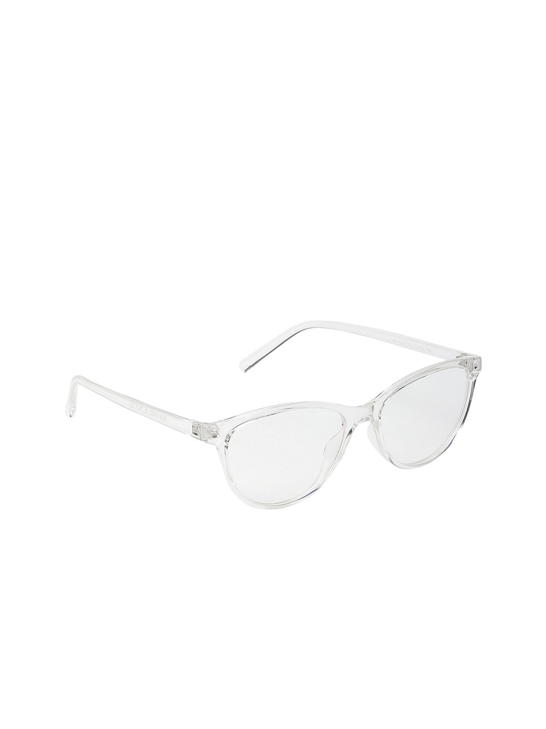 GARTH Unisex Clear Lens & White Cateye Sunglasses