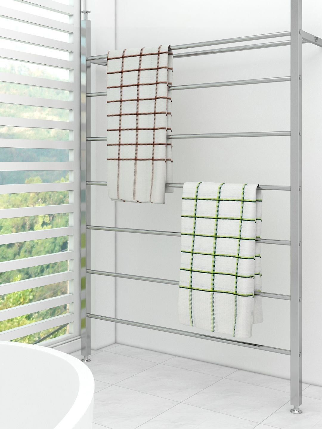 Athom Trendz Set Of 2 Striped Pure Cotton  210 GSM Bath Towels
