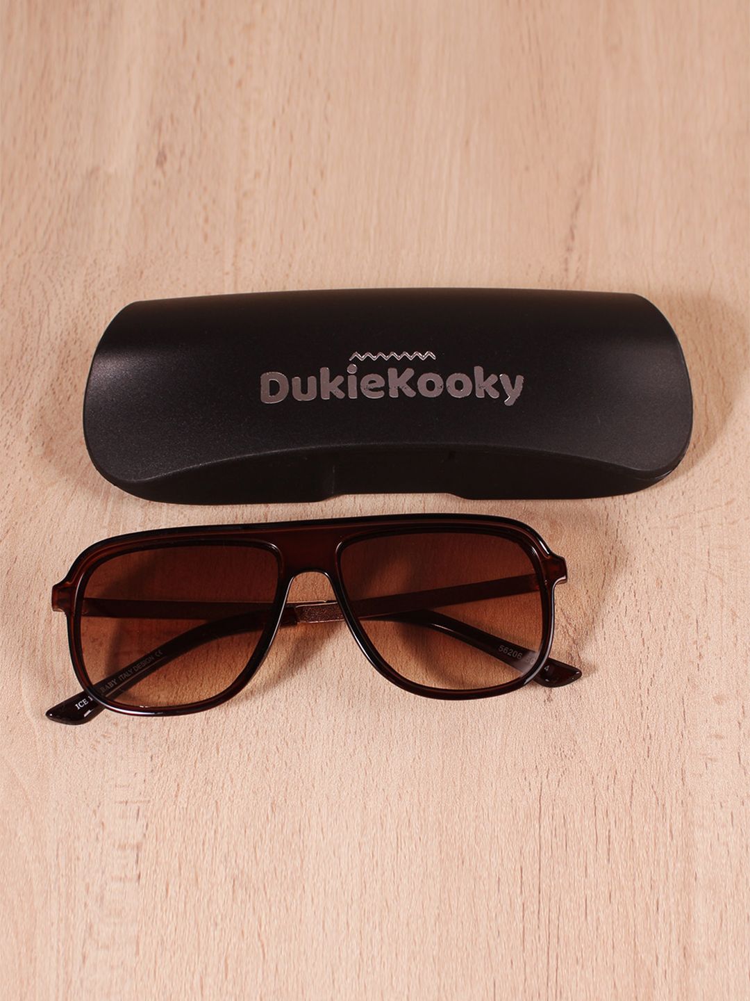 DukieKooky Unisex Kids Brown Lens & Brown Square Sunglasses with UV Protected Lens