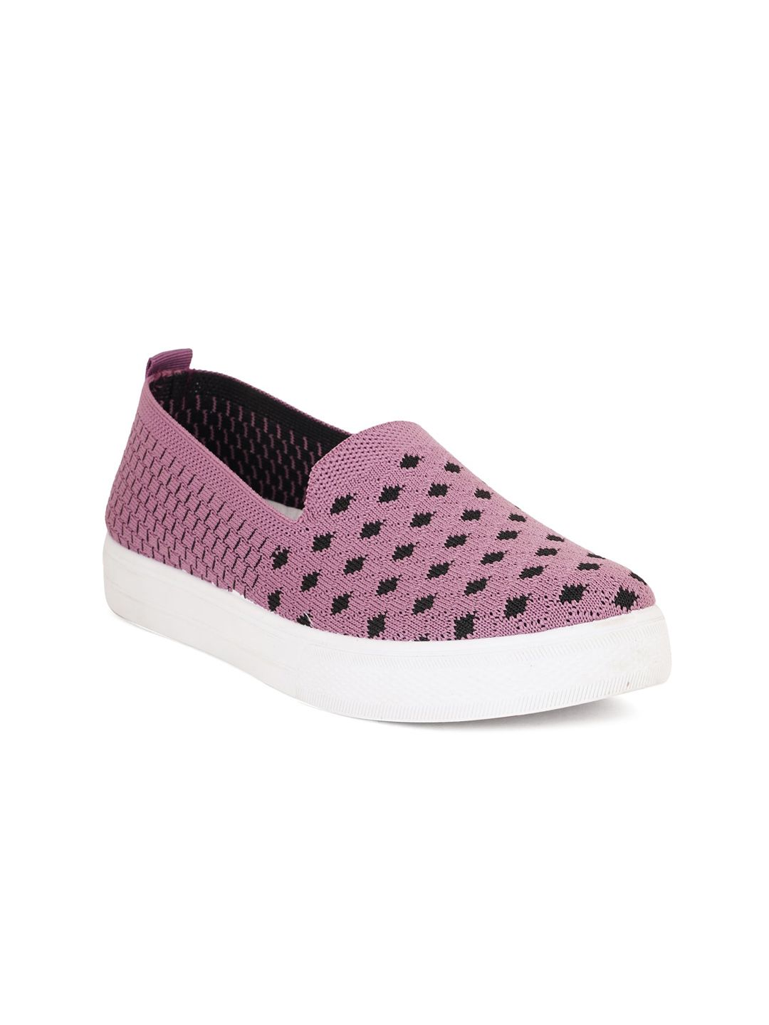 Carlton London sports Women Pink Woven Design Slip-On Sneakers Price in India